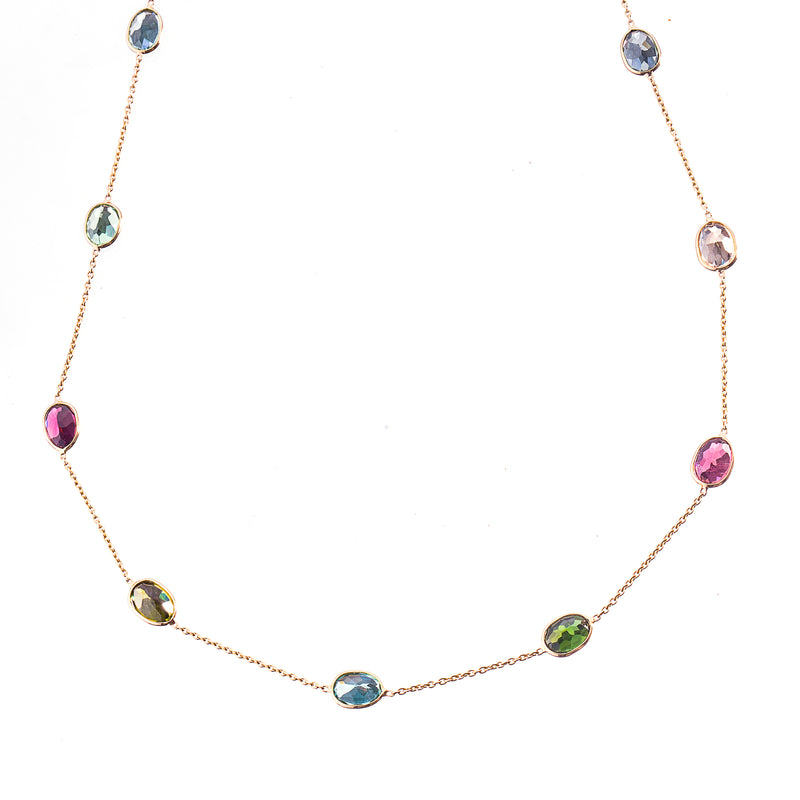Sheryl Multi Tourmaline Necklace in 18K Gold