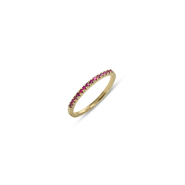 Sana, Half Eternity Ruby Ring in 14k Yellow Gold