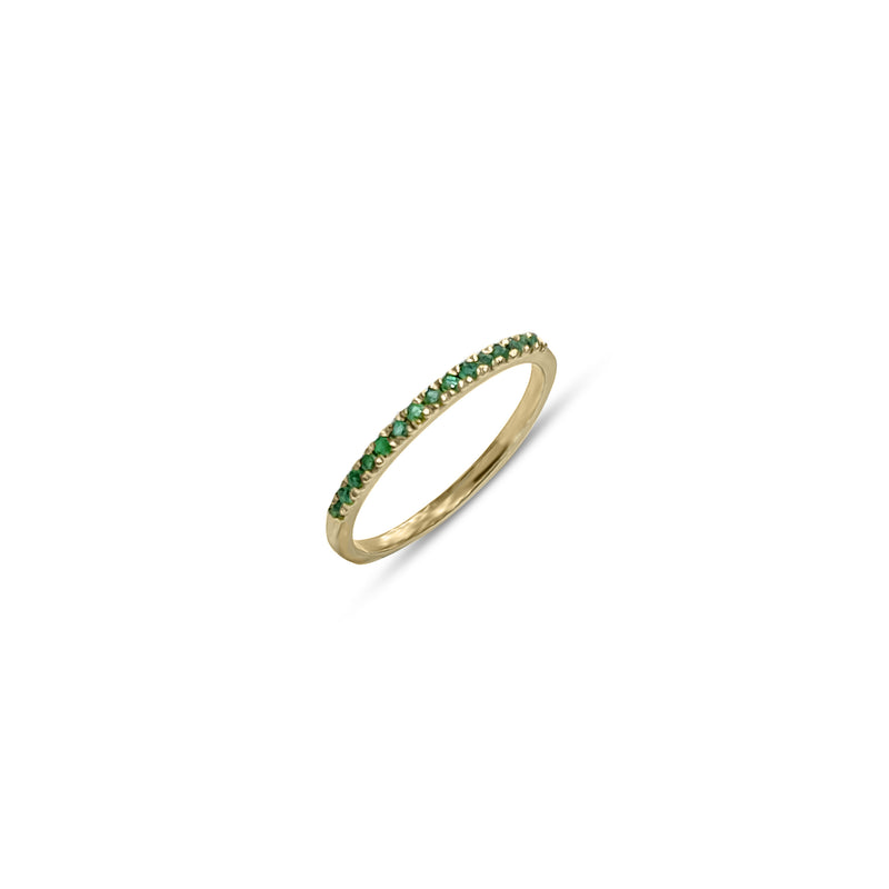 Sana, Half Eternity Emerald Ring, 14k Yellow Gold