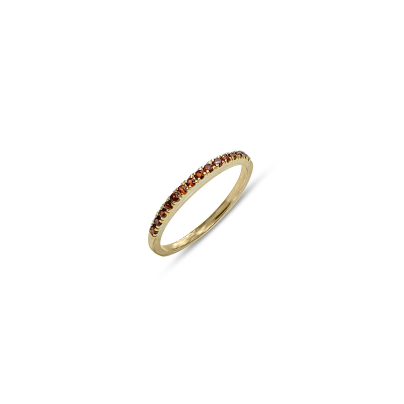 Sana, Half Eternity Garnet Ring in 14k Yellow Gold