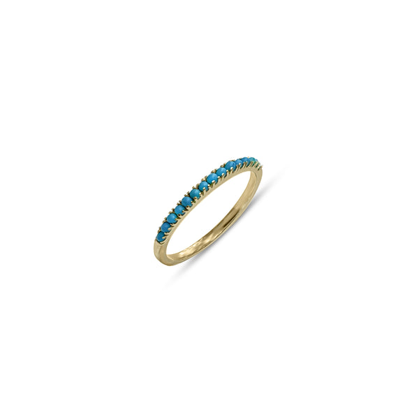 Sana, Half Eternity Turquoise 14k Ring