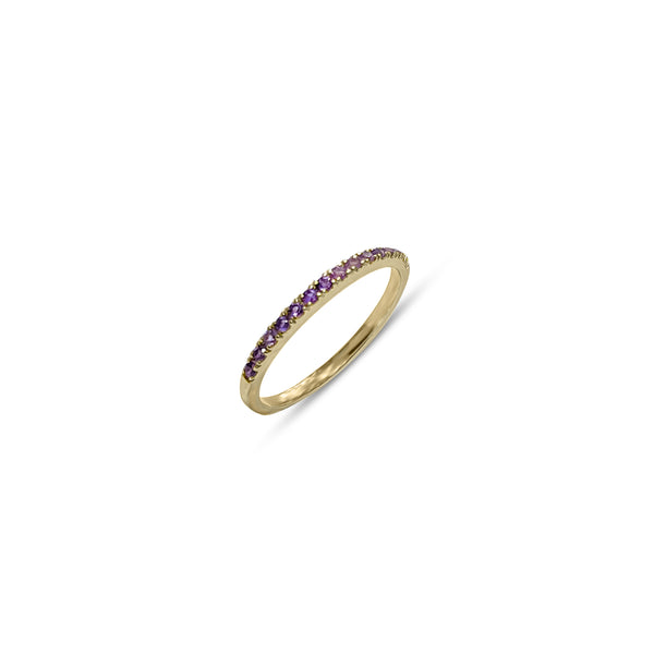 Sana, Half Eternity Amethyst Ring in 14k Yellow Gold