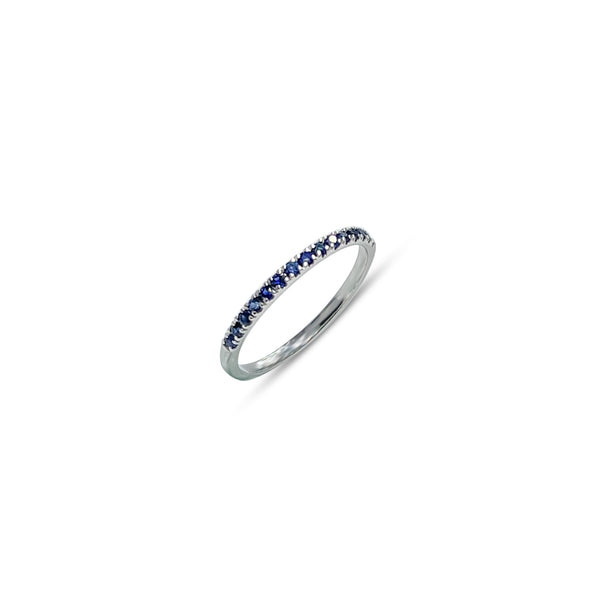 Sana, Half Eternity Sapphire Ring, 14k White Gold