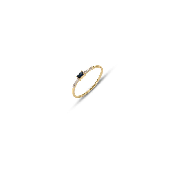 Tara, 14k Gold Sapphire and Diamond Ring