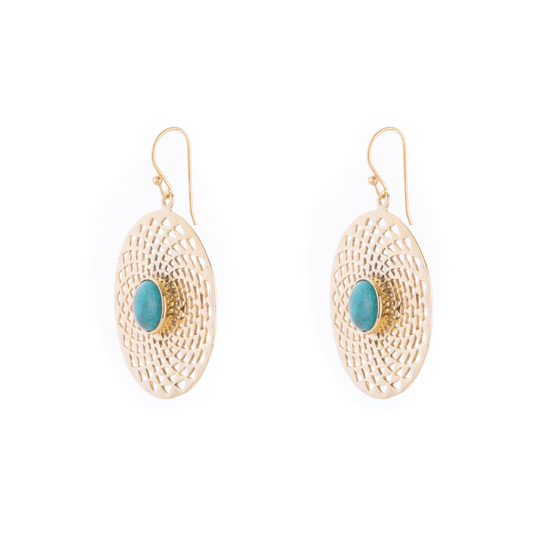 Alba Turquoise Earrings, Gold Vermeil