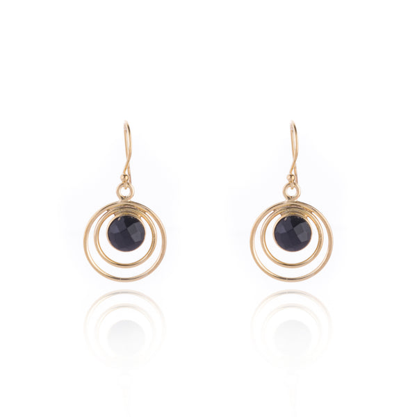 Camilla Earrings Black Onyx, Gold Vermeil