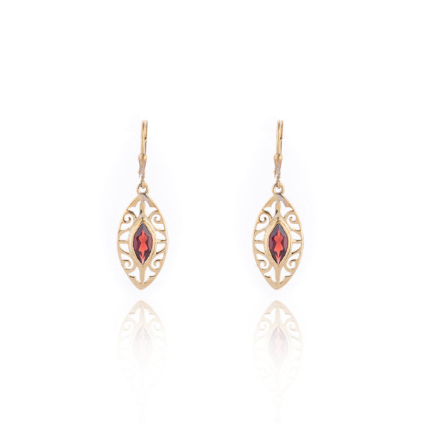 Kashvi, Garnet Earrings in Gold Vermeil