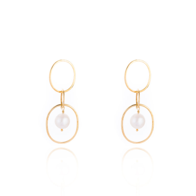Ania Cultured Pearl Earring, Gold Vermeil