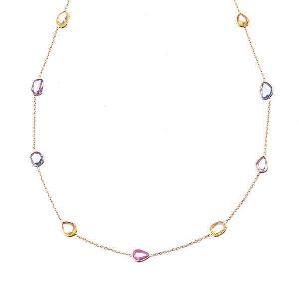 Anita Multi Sapphire Necklace, 18k Gold