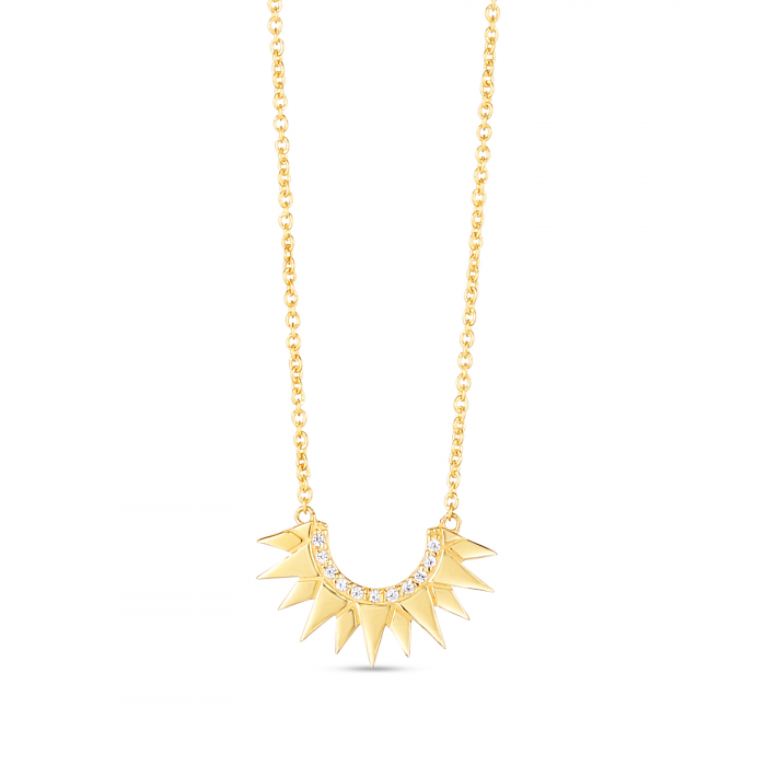 Surya Necklace, 14k Gold and Diamonds